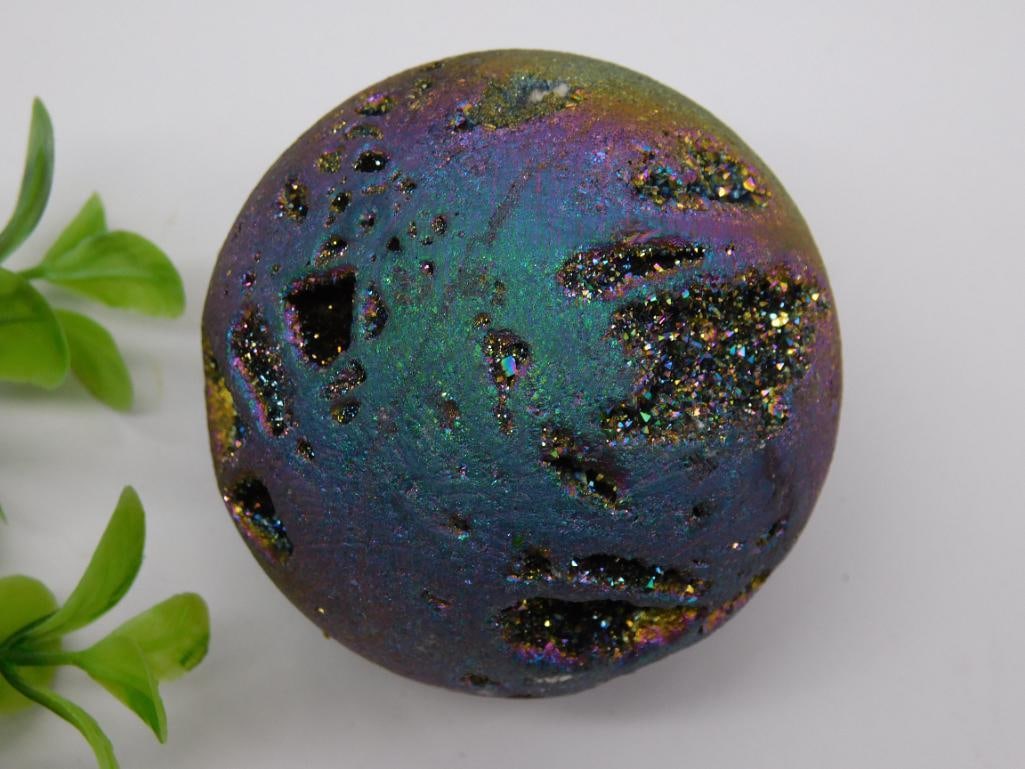 DRUZY TITANIUM SPHERE ROCK STONE LAPIDARY SPECIMEN: DRUZY TITANIUM SPHERE ROCK STONE LAPIDARY SPECIMEN