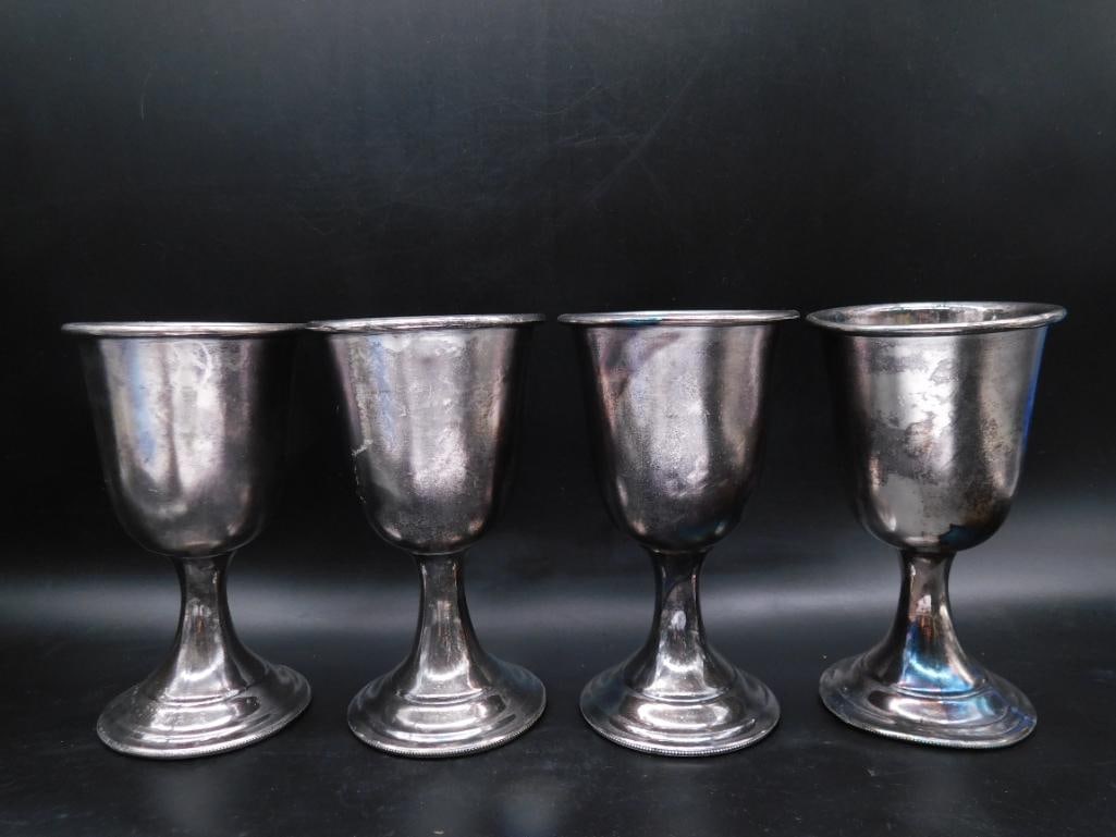 SILVER GOBLETS SET OF 4 VINTAGE ANTIQUE (1 of 3)