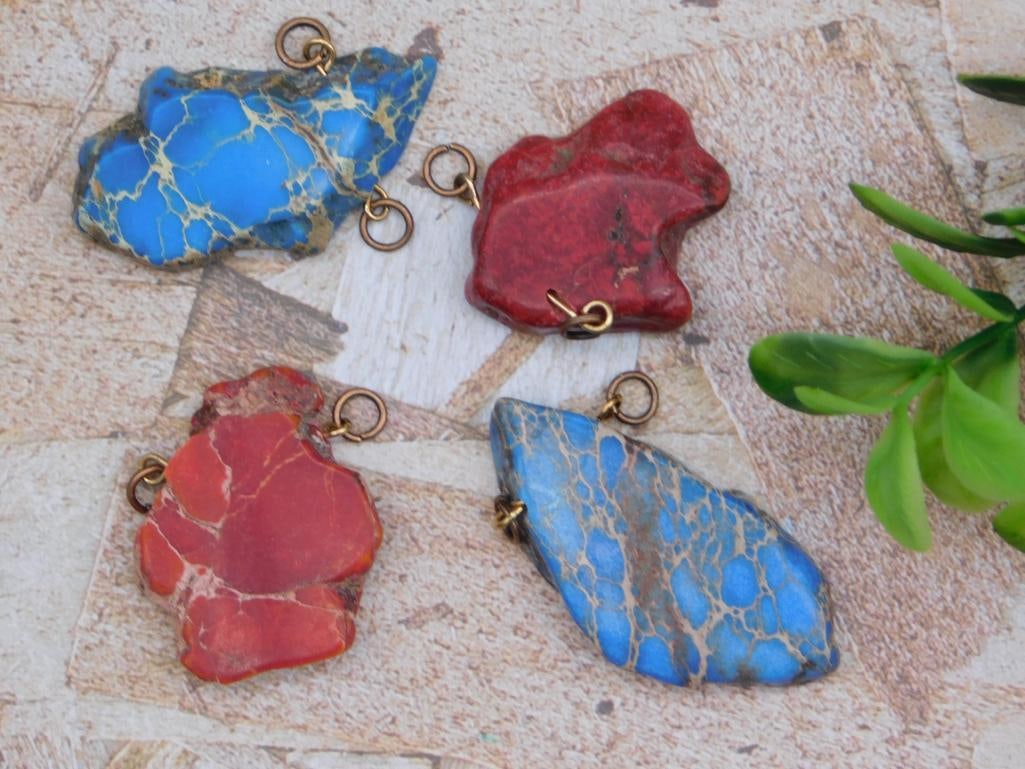 IMPRESSION JASPER PENDANTS ROCK STONE LAPIDARY SPECIMEN: IMPRESSION JASPER PENDANTS ROCK STONE LAPIDARY SPECIMEN