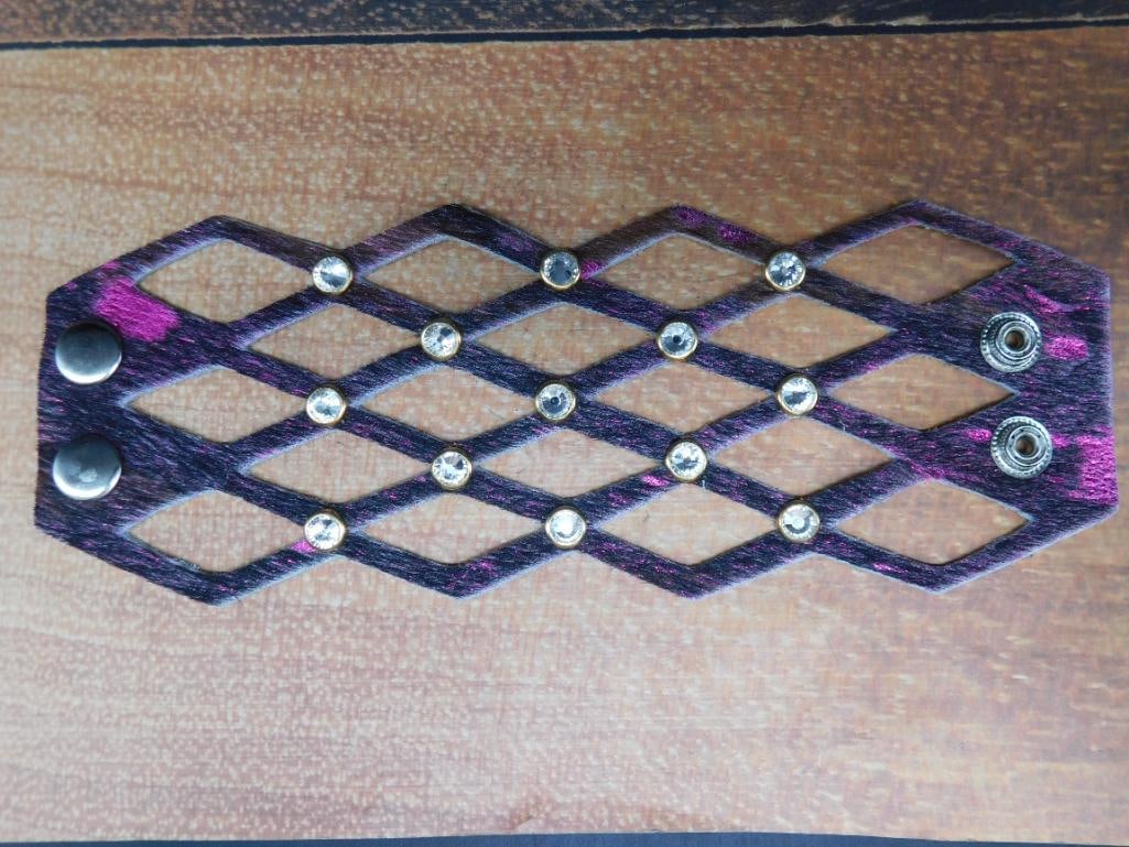 COW HIDE CUFF BRACELET - 2