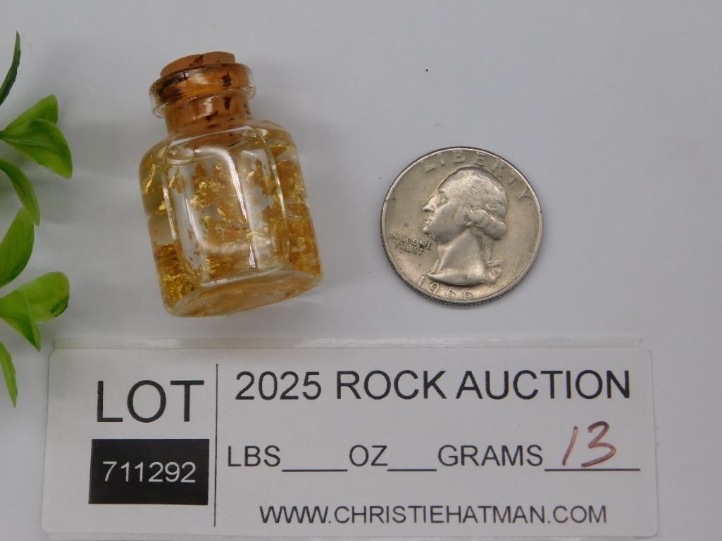 Gold Flakes in Bottle ROCK STONE LAPIDARY SPECIMEN: Gold Flakes in Bottle ROCK STONE LAPIDARY SPECIMEN