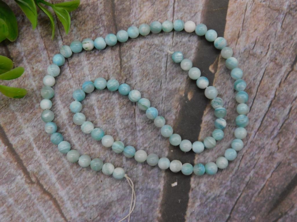 STRAND OF AMAZONITE BEADS ROCK STONE LAPIDARY SPECIMEN (1 of 2)