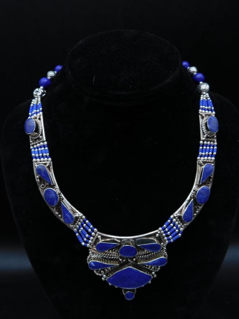LAPIS LAZULI NECKLACE ROCK STONE LAPIDARY SPECIMEN (1 of 3)