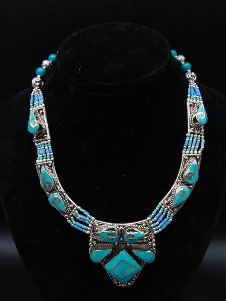 TURQUOISE NECKLACE ROCK STONE LAPIDARY SPECIMEN (1 of 3)