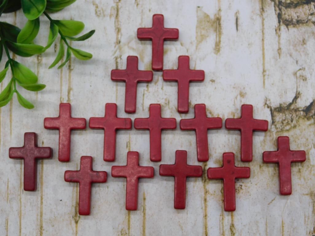 STONE CROSS BEADS ROCK STONE LAPIDARY SPECIMEN: STONE CROSS BEADS ROCK STONE LAPIDARY SPECIMEN