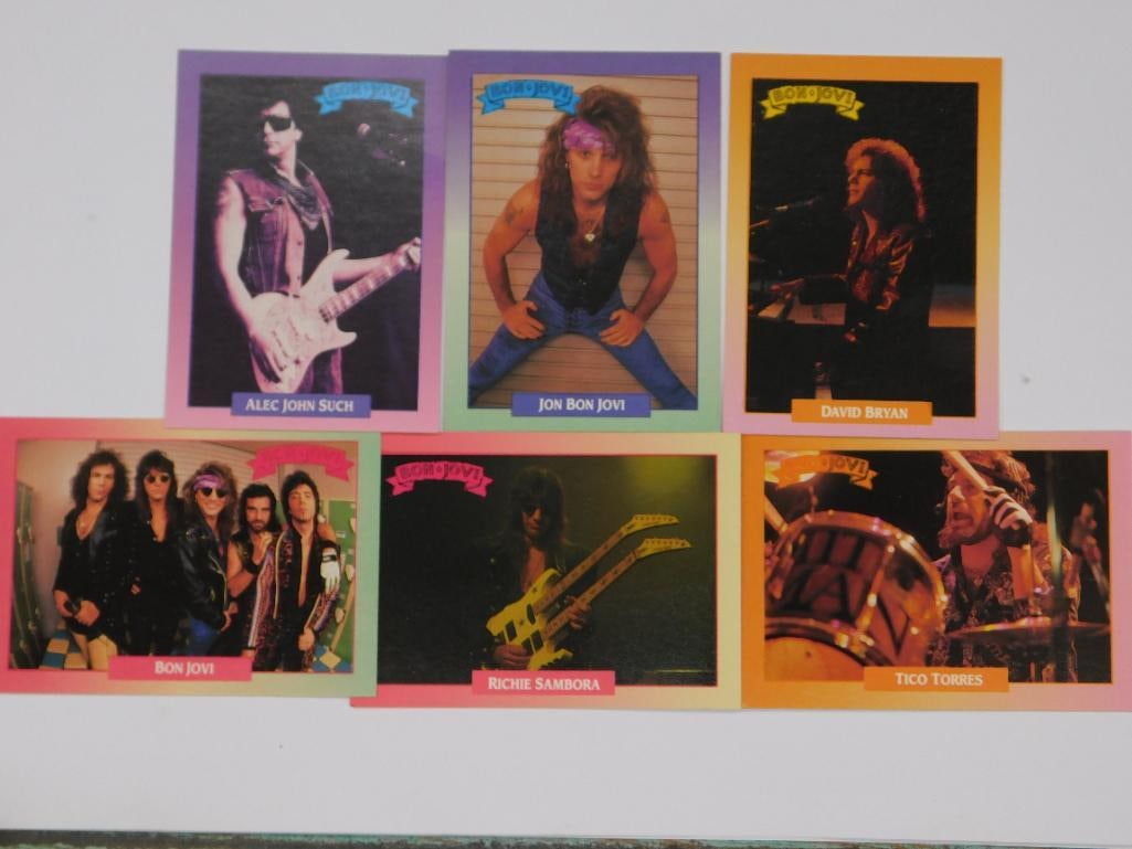 1980s Bon Jovi Trading Card Set Featuring Band Members: 1980s Bon Jovi Trading Card Set Featuring Band Members