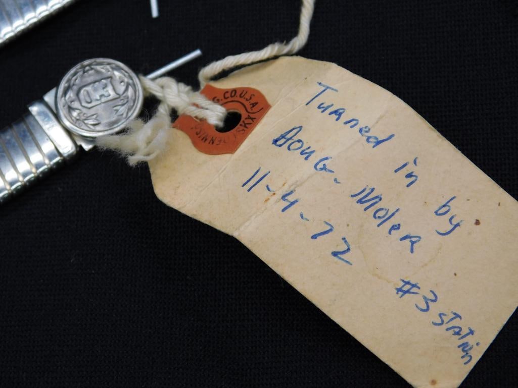 Two Silver Metal Bands with Decorative Ends - 2