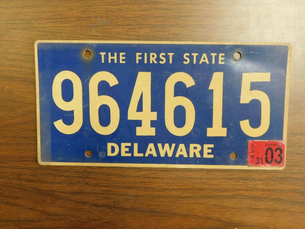 Vintage Antique License Plate US Delaware Collectible 206: Vintage Antique License Plate US Delaware Collectible 206