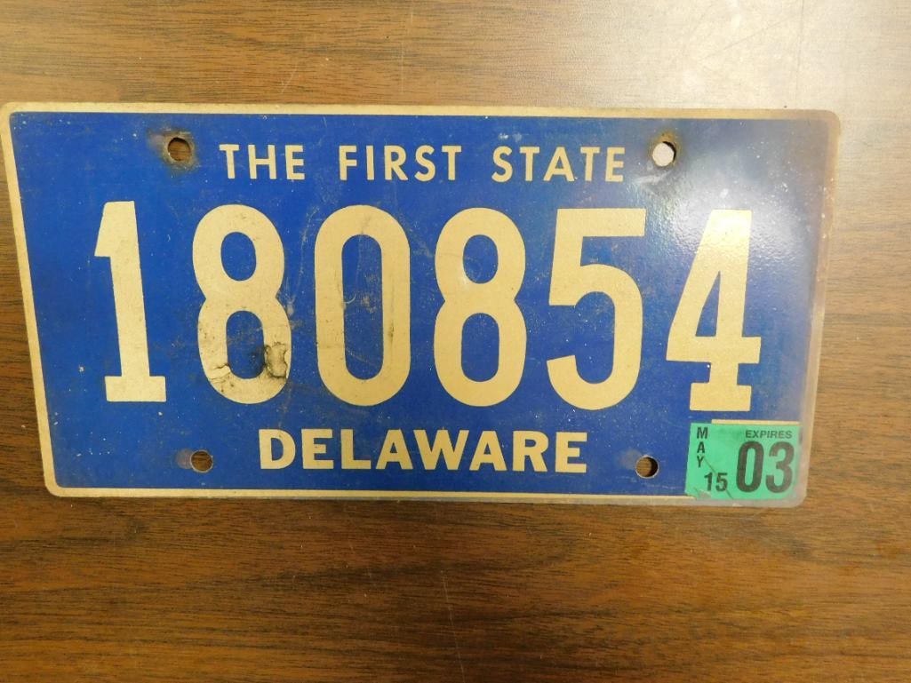 Vintage Antique License Plate US Delaware Collectible 254 (1 of 4)