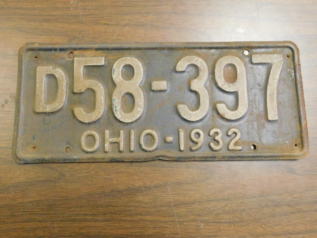 Vintage Antique License Plate 1932 US Ohio Collectible 261 (1 of 4)