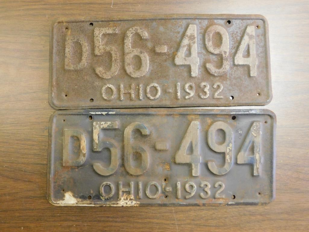 Vintage Antique License Plates 1932 US Ohio Collectible 275 (1 of 4)