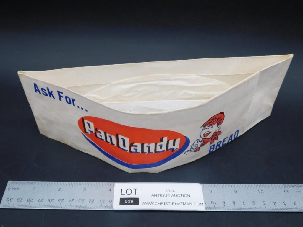 PAN DANDY BREAD PAPER HAT VINTAGE ANTIQUE - 2