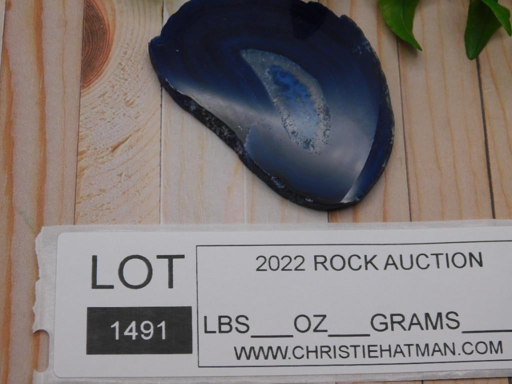 AGATE SLICE ROCK STONE LAPIDARY SPECIMEN - 4