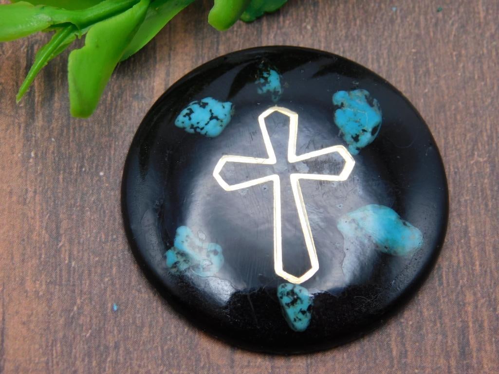 CROSS CABOCHON ROCK STONE LAPIDARY SPECIMEN (1 of 4)