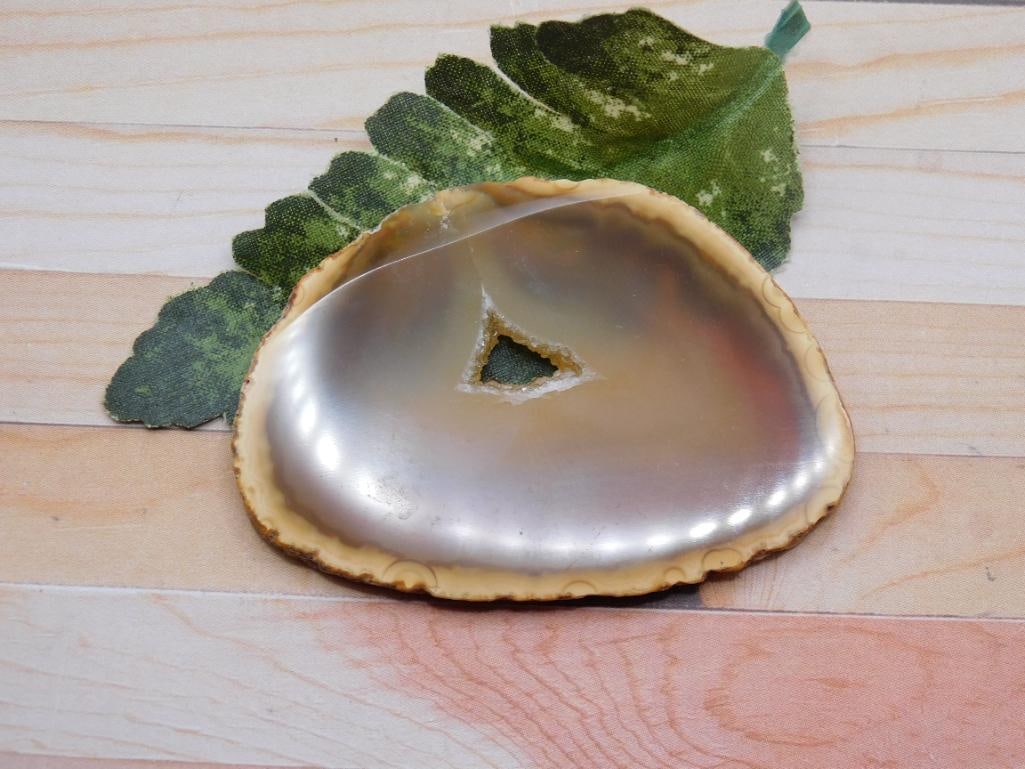 AGATE SLICE ROCK STONE LAPIDARY SPECIMEN: AGATE SLICE ROCK STONE LAPIDARY SPECIMEN