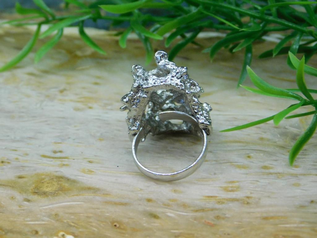 SILVER CLUSTER RING ROCK STONE LAPIDARY SPECIMEN - 3
