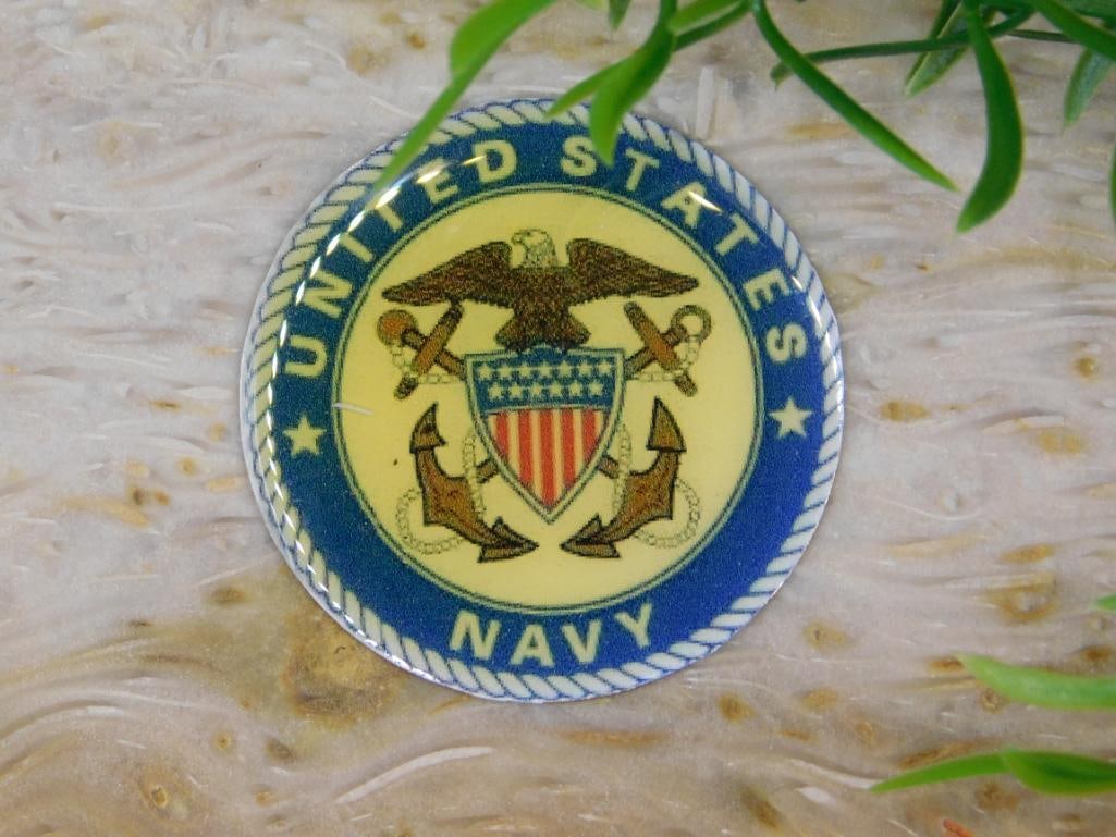 UNITED STATES NAVY CABOCHON ROCK STONE LAPIDARY SPECIMEN: UNITED STATES NAVY CABOCHON ROCK STONE LAPIDARY SPECIMEN