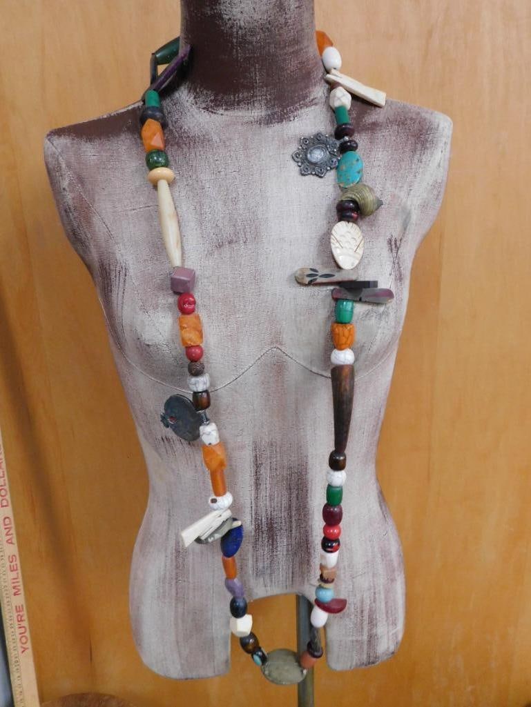 CEREMONIAL MULTISTYLE BEADED AFRICAN TRADE BEAD NECKLACE (1 of 4)