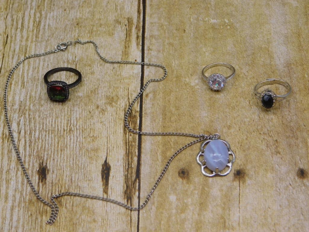 MIXED JEWELRY LOT ROCK STONE LAPIDARY SPECIMEN: MIXED JEWELRY LOT ROCK STONE LAPIDARY SPECIMEN