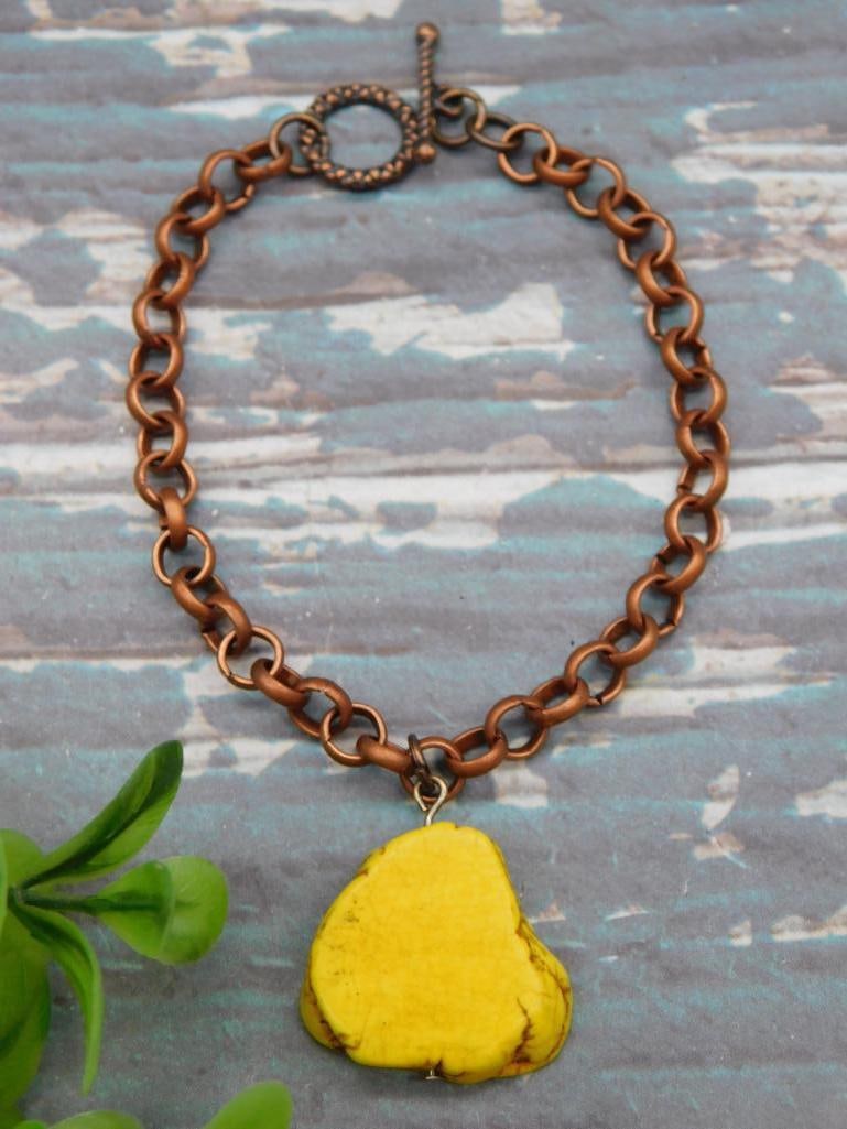 GENUINE STONE PENDANT ON CHAIN NECKLACE ROCK STONE LAPIDARY SPECIMEN (1 of 2)