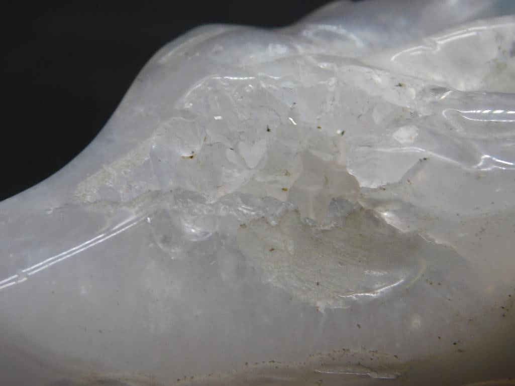 DRUZY AGATE DRAGON SCULPTURE VINTAGE ANTIQUE: DRUZY AGATE DRAGON SCULPTURE VINTAGE ANTIQUE