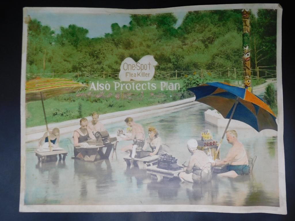 ONE SPOT FLEA KILLER ADVERTISING VINTAGE ANTIQUE: ONE SPOT FLEA KILLER ADVERTISING VINTAGE ANTIQUE