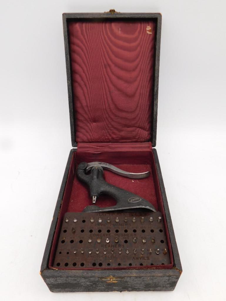 SEITZ STAKING KIT WITH STAKING TOOL, PUNCHES, ASSORTED TOOLS VINTAGE ANTIQUE HOROLOGY WATCHMAKING: SEITZ STAKING KIT WITH STAKING TOOL, PUNCHES, ASSORTED TOOLS VINTAGE ANTIQUE HOROLOGY WATCHMAKING WATCHMAKER TOOLS