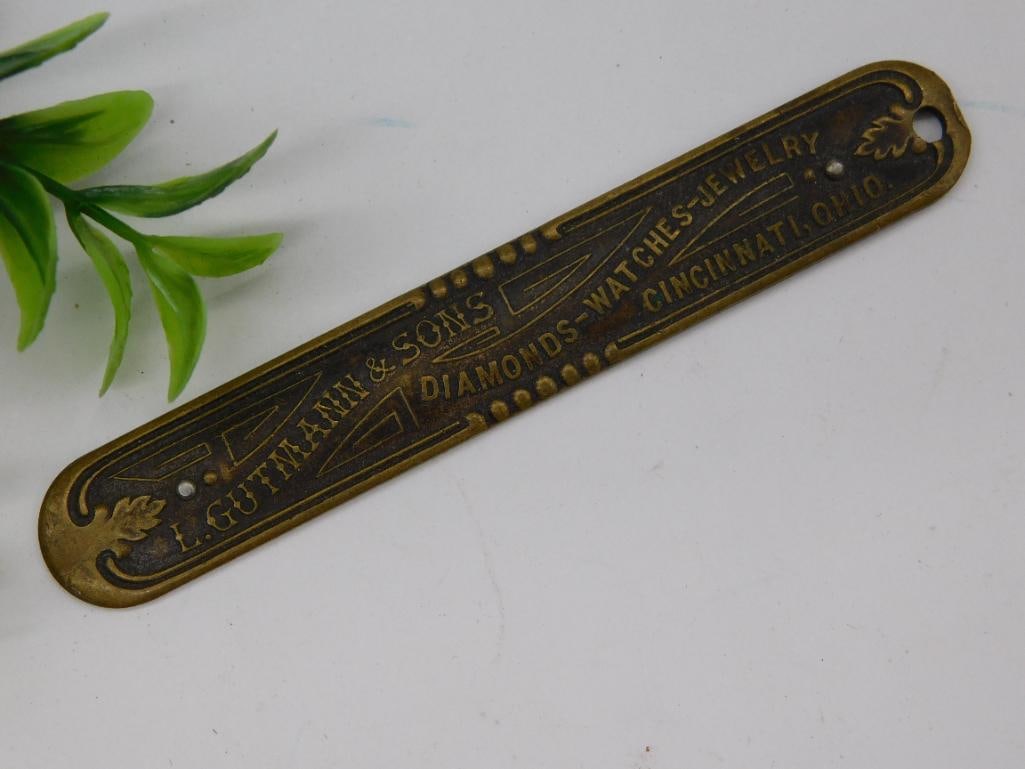 Vintage G. C. Guethlein & Sons Advertising Brass Ruler WATCHMAKER WATCHMAKING TOOL: Vintage G. C. Guethlein & Sons Advertising Brass Ruler WATCHMAKER WATCHMAKING TOOL