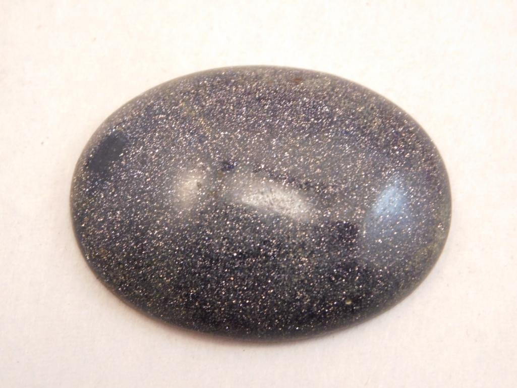 BLUE GOLDSTONE CABOCHON ROCK STONE LAPIDARY SPECIMEN (1 of 2)