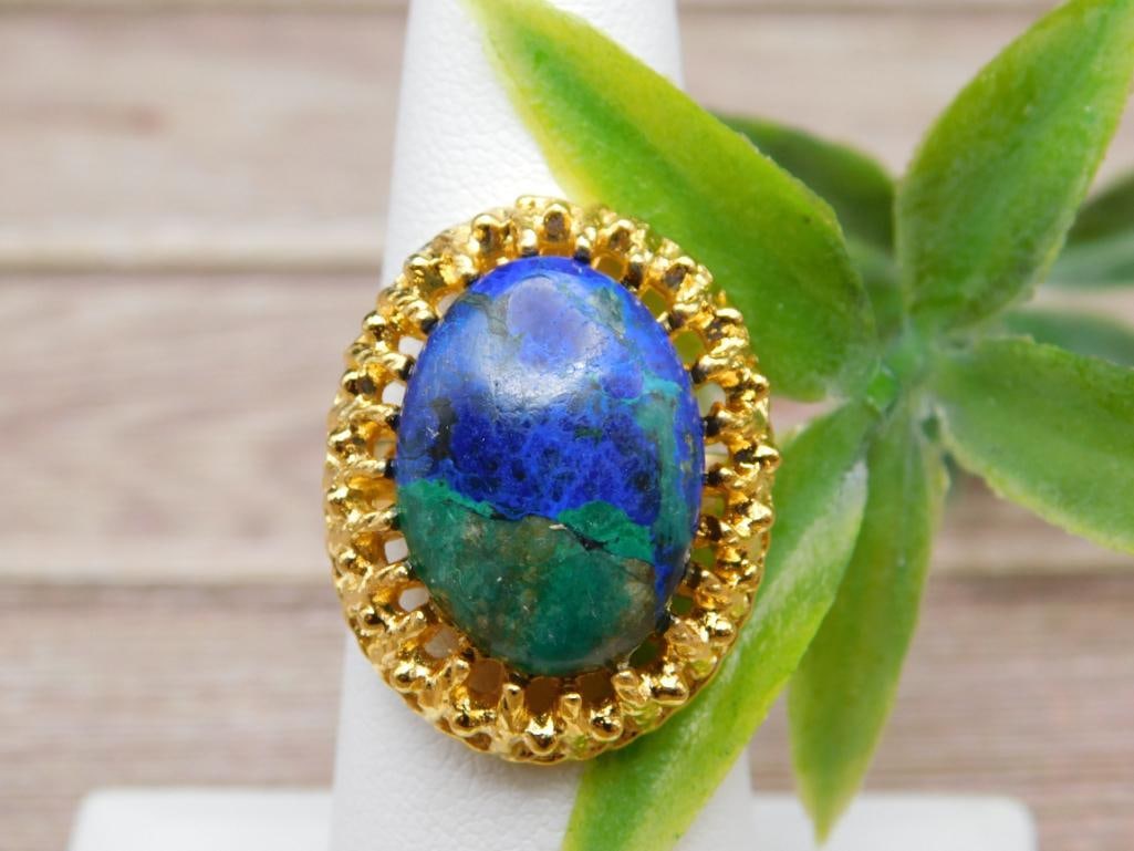 AZURITE RING ROCK STONE LAPIDARY SPECIMEN (1 of 2)