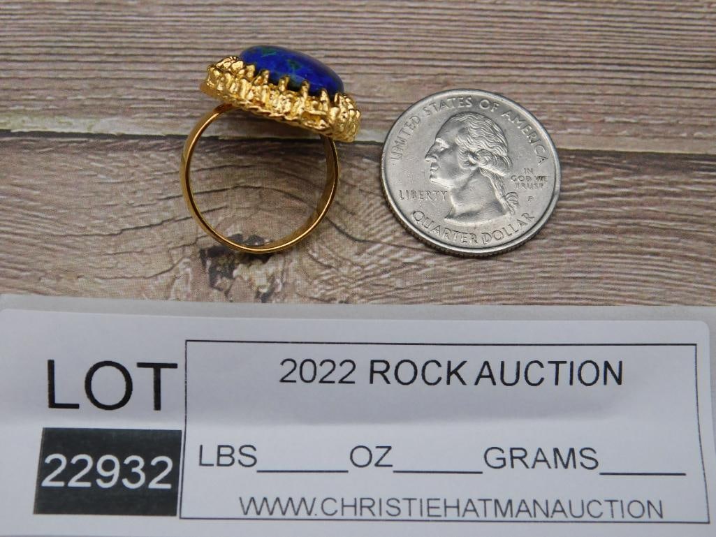 AZURITE RING ROCK STONE LAPIDARY SPECIMEN - 2