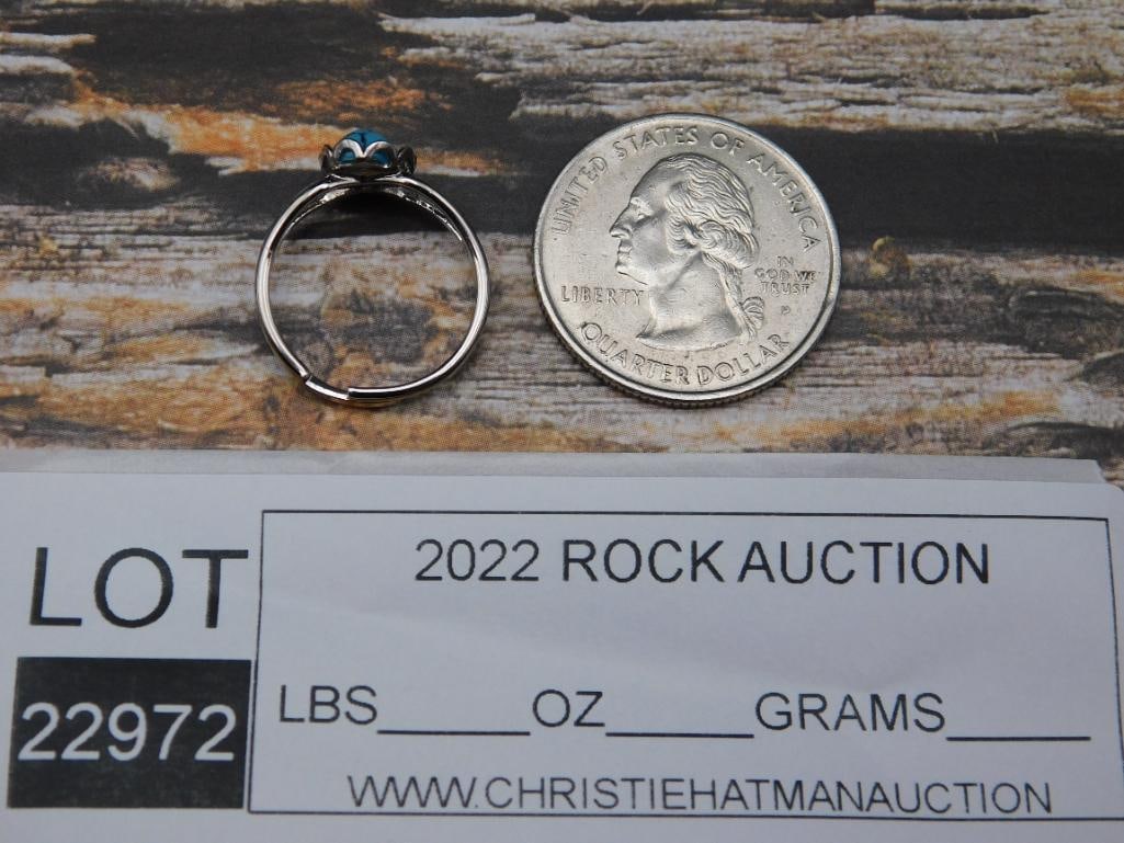 TURQUOISE RING ROCK STONE LAPIDARY SPECIMEN - 2