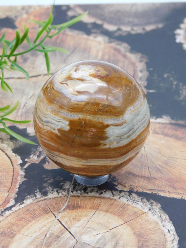 BANDED ONYX SPHERE ROCK STONE LAPIDARY SPECIMEN (1 of 2)