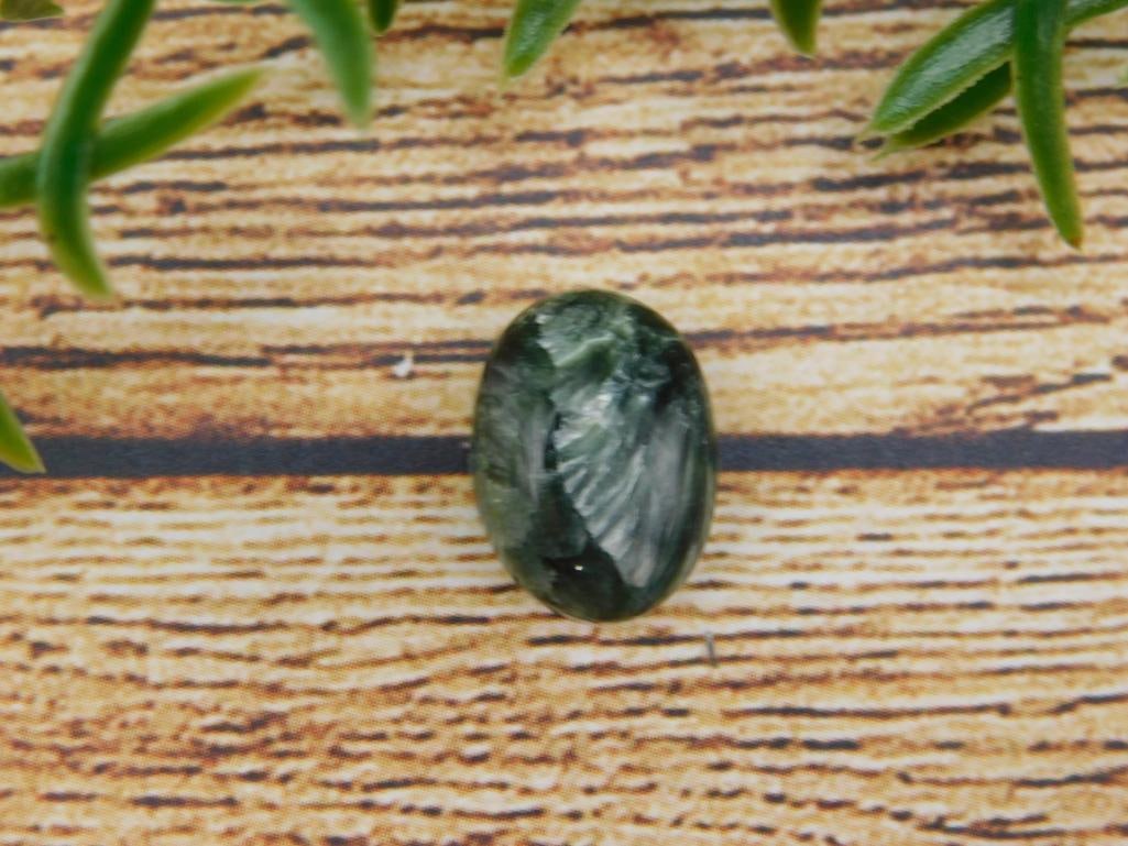 SERAPHINITE CABOCHON ROCK STONE LAPIDARY SPECIMEN (1 of 2)