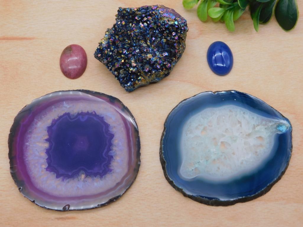 MIXED LOT ROCK STONE LAPIDARY SPECIMEN: MIXED LOT ROCK STONE LAPIDARY SPECIMEN