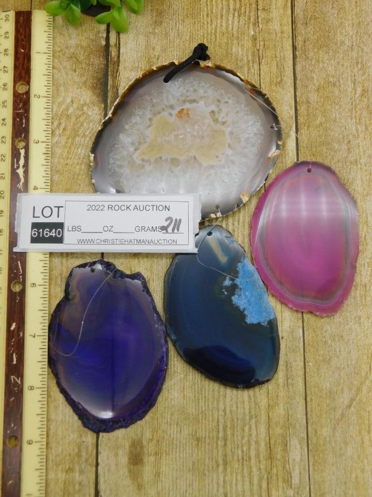 AGATE SLICE WIND CHIMES ROCK STONE LAPIDARY SPECIMEN - 2