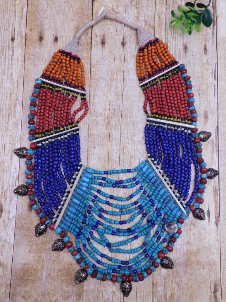 CEREMONIAL AFRICAN TRADE BEAD NECKLACE ROCK STONE LAPIDARY SPECIMEN (1 of 4)