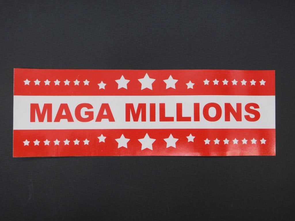 MAGA MILLIONS DONALD TRUMP BUMPER STICKER: MAGA MILLIONS DONALD TRUMP BUMPER STICKER