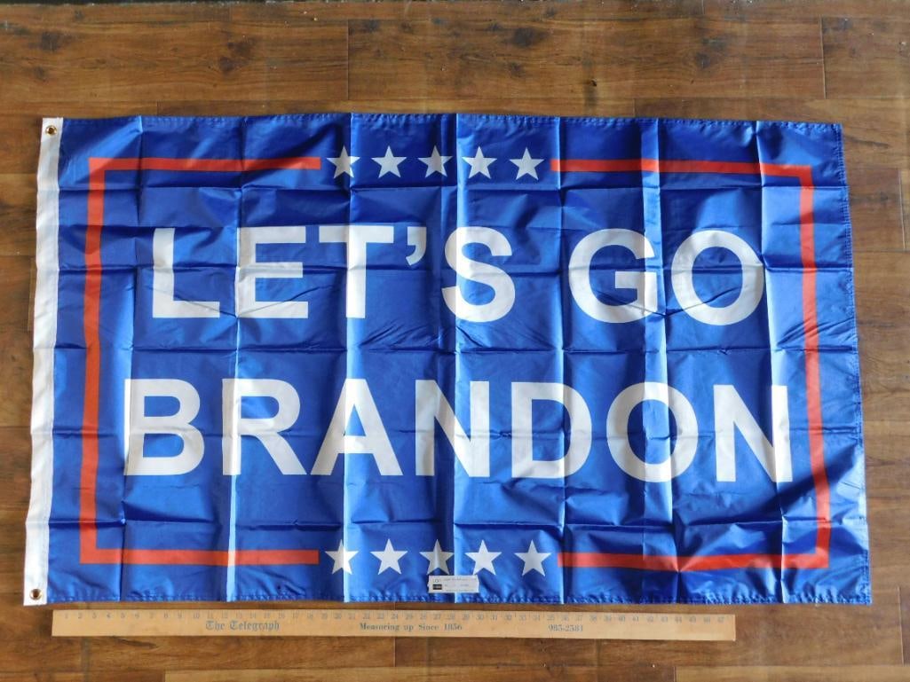 LETS GO BRANDON BLUE FLAG: LETS GO BRANDON BLUE FLAG