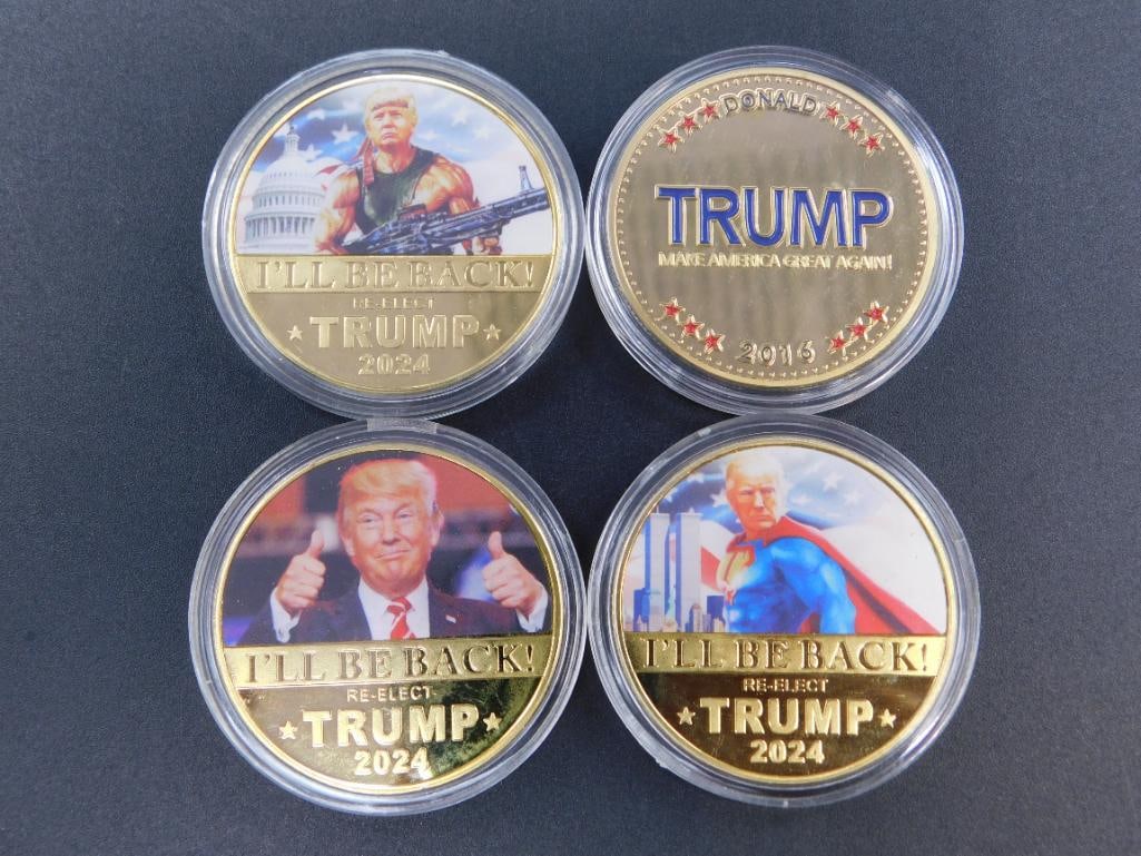 LOT OF 4 DONALD TRUMP COINS: LOT OF 4 DONALD TRUMP COINS