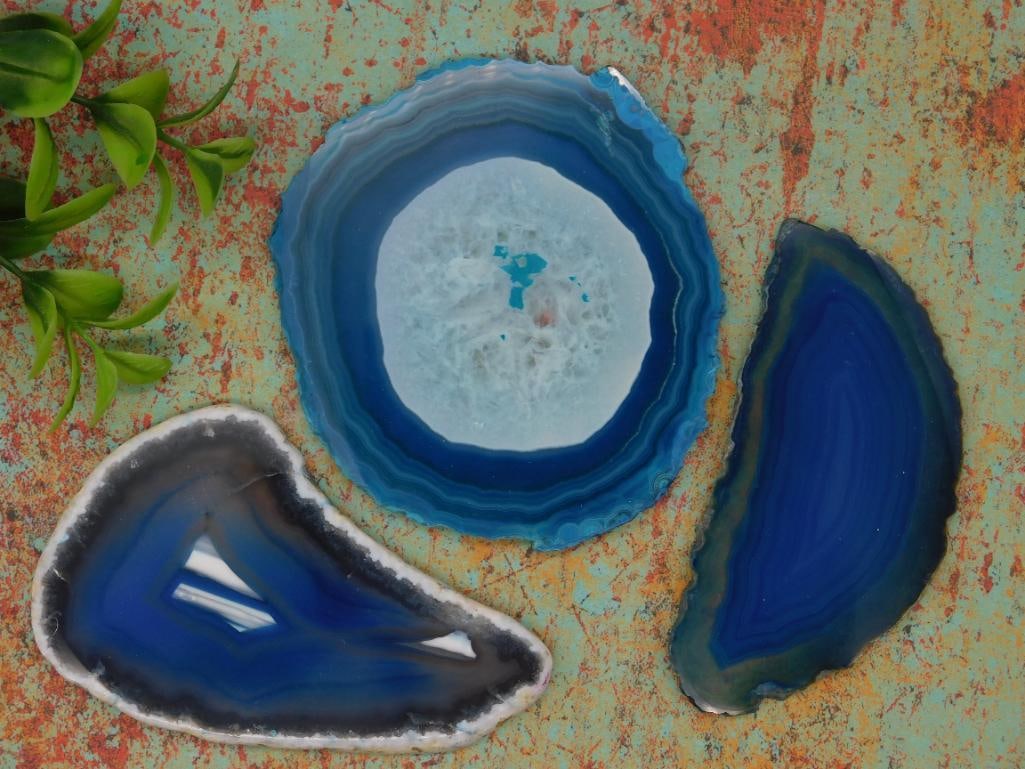 AGATE SLICES ROCK STONE LAPIDARY SPECIMEN (1 of 2)