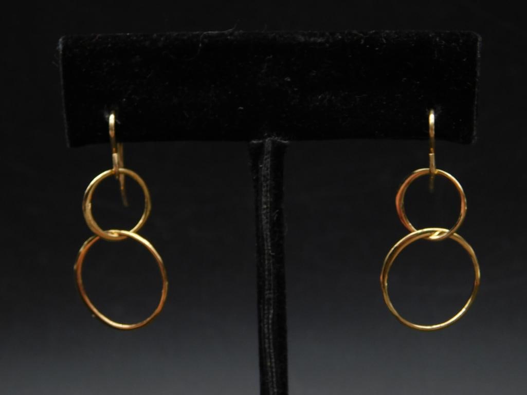 DOUBLE CIRCLE EARRINGS: DOUBLE CIRCLE EARRINGS
