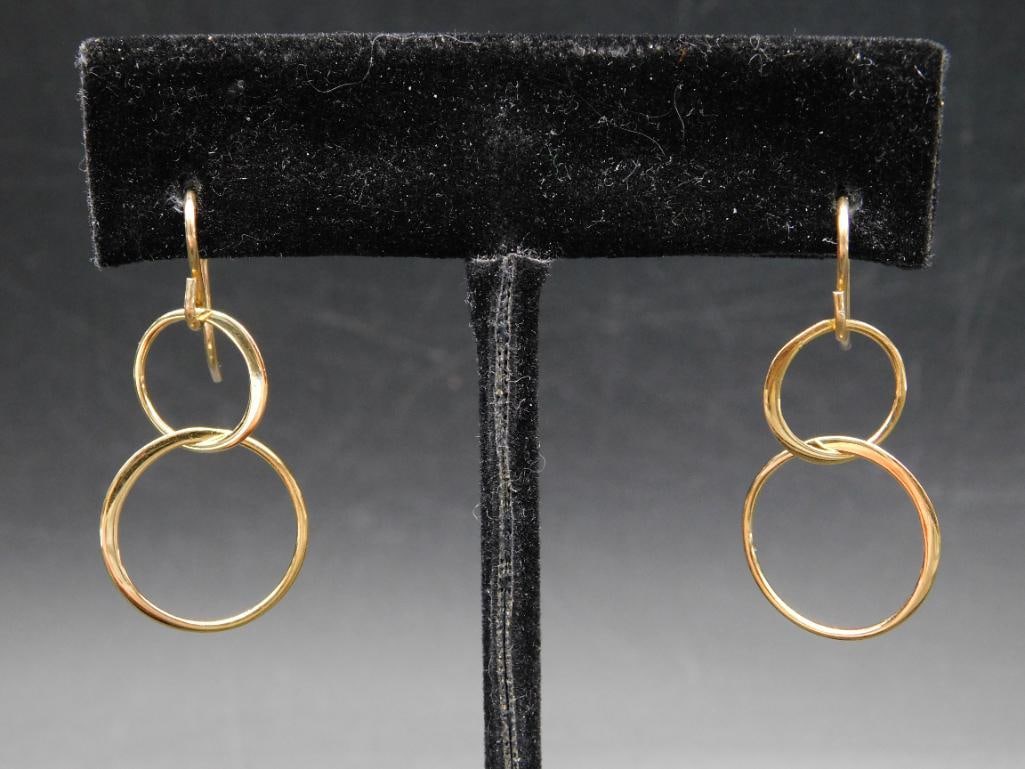 DOUBLE CIRCLE EARRINGS: DOUBLE CIRCLE EARRINGS