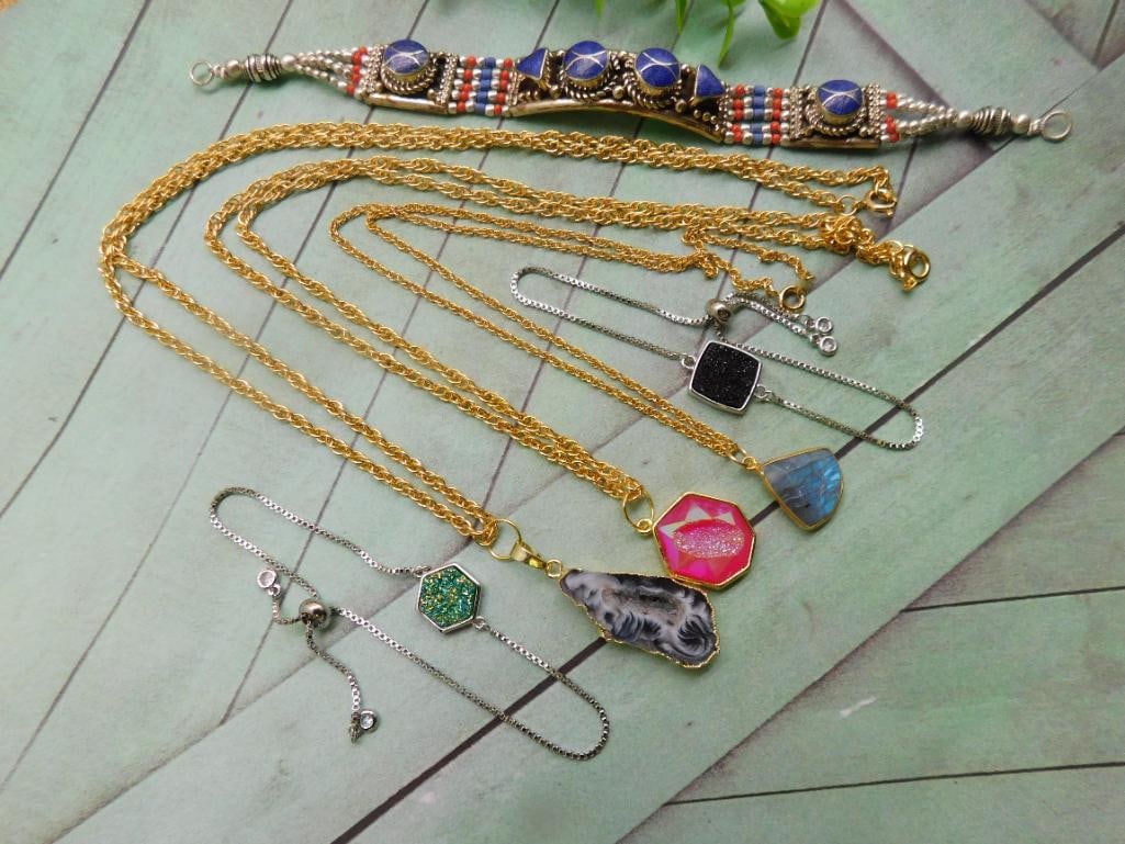 MIXED JEWELRY LOT ROCK STONE LAPIDARY SPECIMEN: MIXED JEWELRY LOT ROCK STONE LAPIDARY SPECIMEN