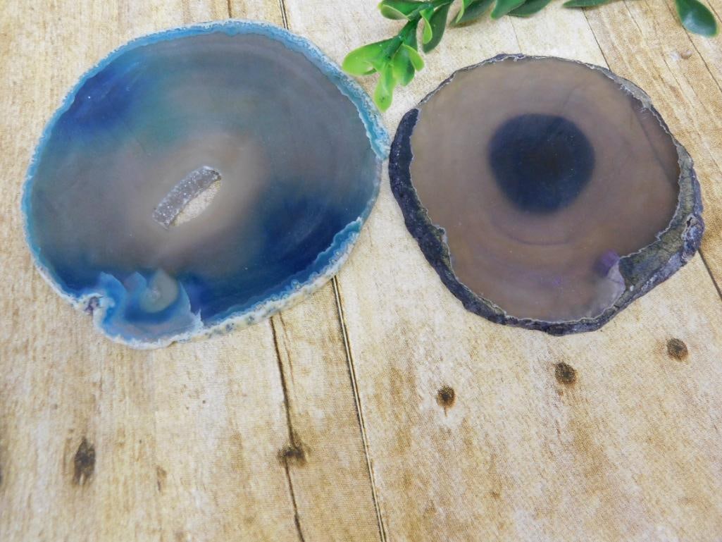 AGATE SLICES ROCK STONE LAPIDARY SPECIMEN (1 of 2)