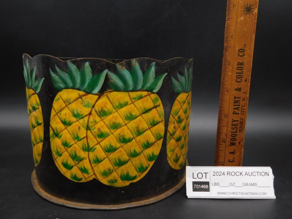 VINTAGE METAL PINEAPPLE CONTAINER - 3