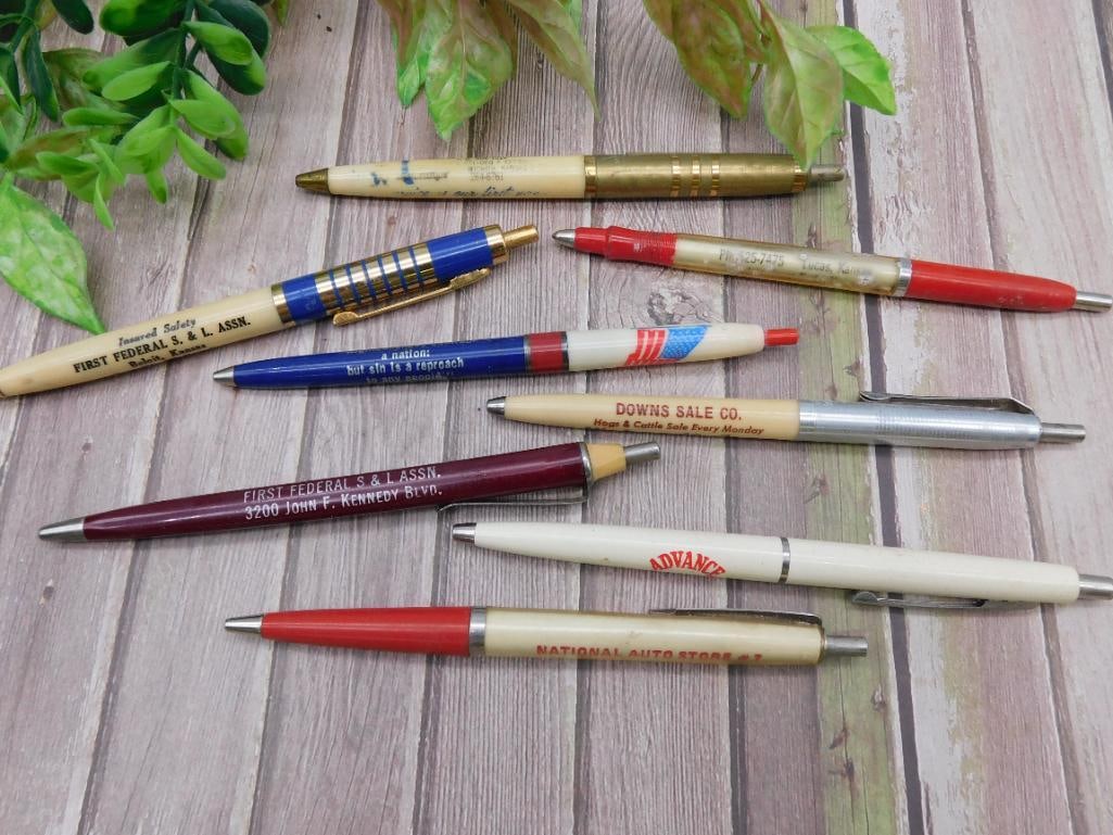 MIXED ADVERTISING PENS AND PENCILS VINTAGE ANTIQUE: MIXED ADVERTISING PENS AND PENCILS VINTAGE ANTIQUE