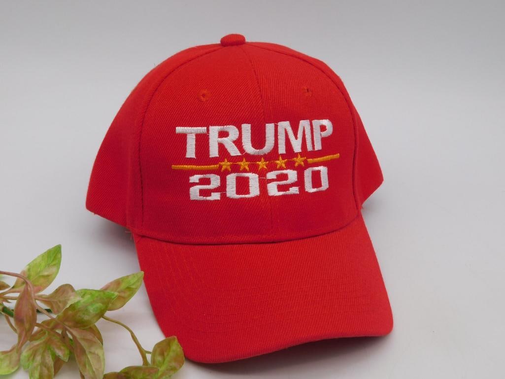 Red Trump 2020 Embroidered Baseball Cap: Red Trump 2020 Embroidered Baseball Cap