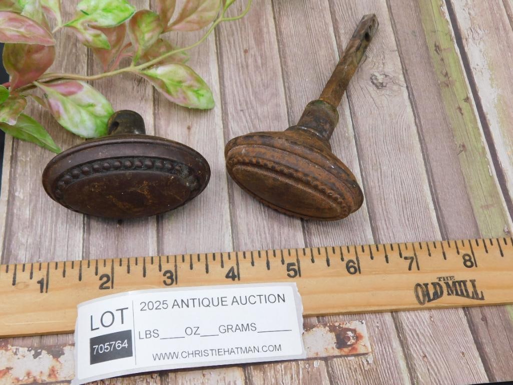 Set of Two Decorative Rustic Metal Door Knobs - 2