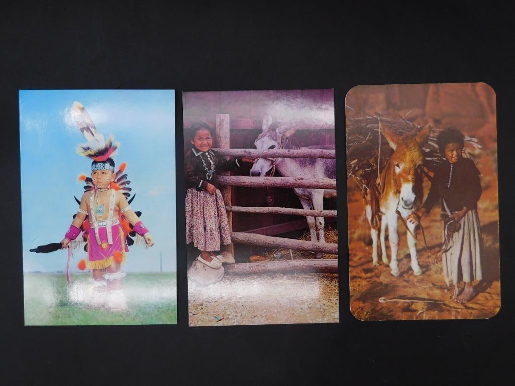 Set of Three Postcards with Cultural Imagery: Set of Three Postcards with Cultural Imagery